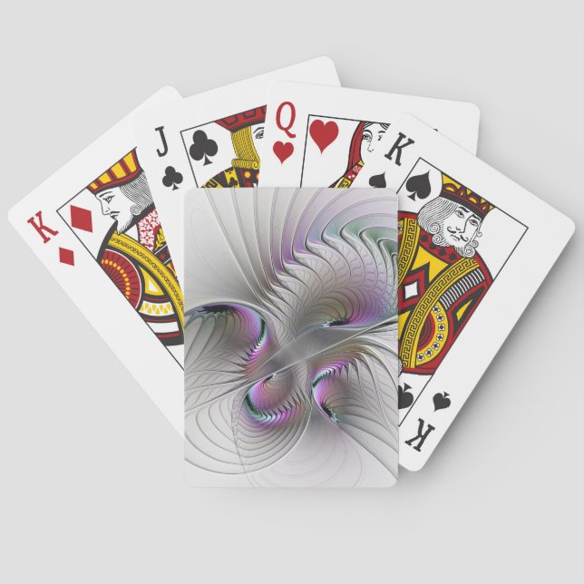 Modern Abstract Shy Fantasy Figure Fractal Art Playing Cards (Back)