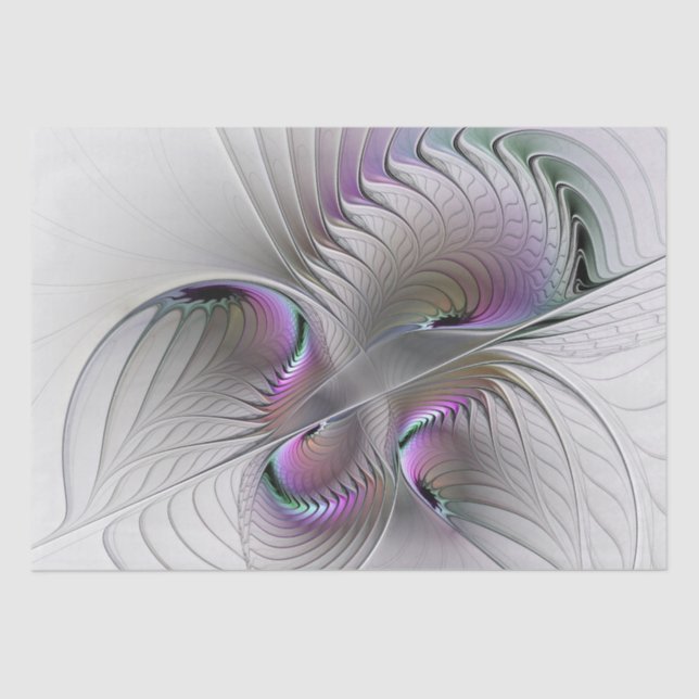 Modern Abstract Shy Fantasy Figure Fractal Art Tissue Paper (Front)