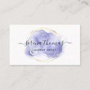 Modern Abstract Signature Lavender Gold  Business Card