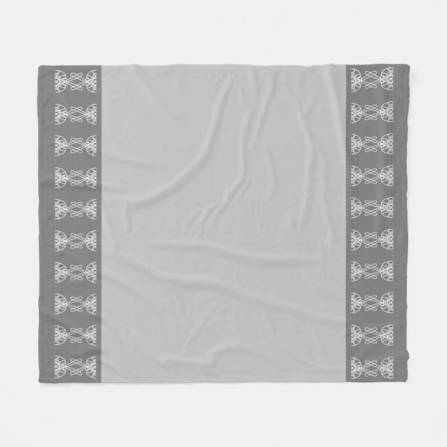 Modern Abstract  Silver Grey Pattern Fleece Blanket (Front (Horizontal))