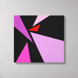 Modern Abstract Simple Geometric Red pink Black Canvas Print