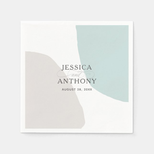 Modern Abstract Simple Shapes Wedding Napkin (Front)