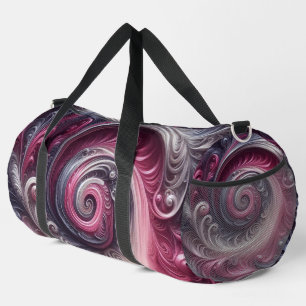 Modern Abstract Simple Swirling Pink and Purple Duffle Bag