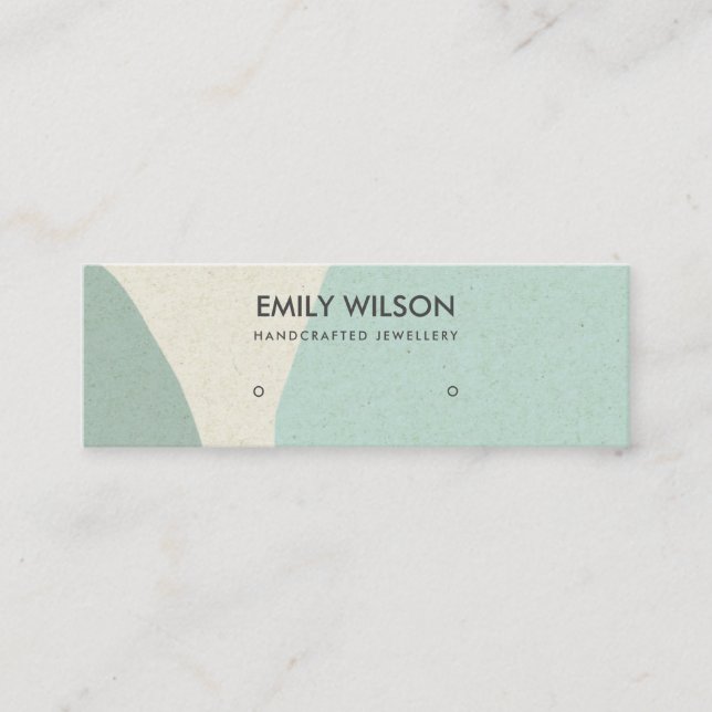 MODERN ABSTRACT SOFT AQUA BLUE ART STUD DISPLAY MINI BUSINESS CARD (Front)