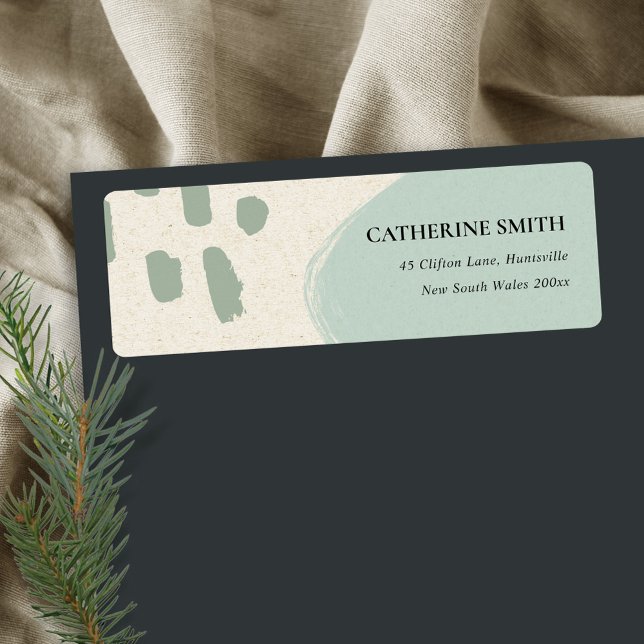 MODERN ABSTRACT SOFT CHIC AQUA BLUE KRAFT ADDRESS (Creator Uploaded)