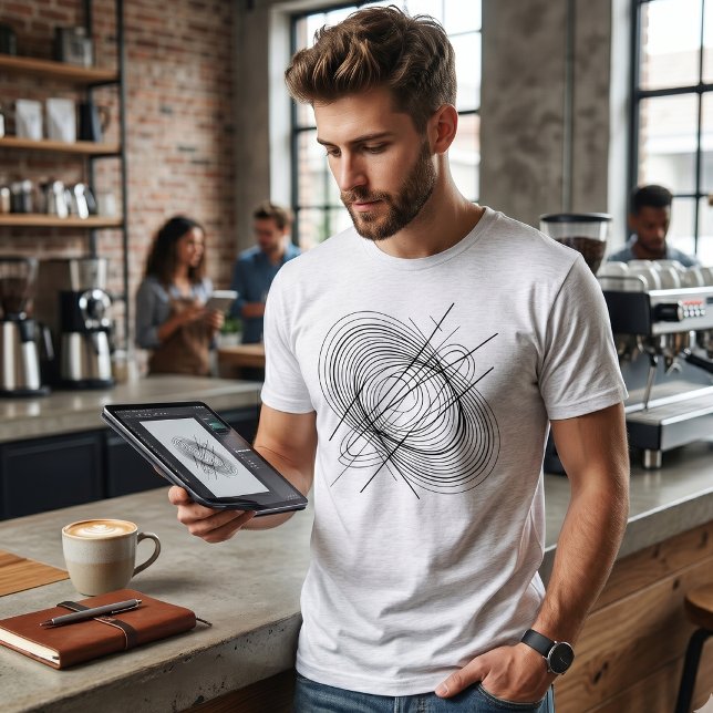 Modern Abstract Spiral Line Art Tri-Blend Shirt (Creator Uploaded)