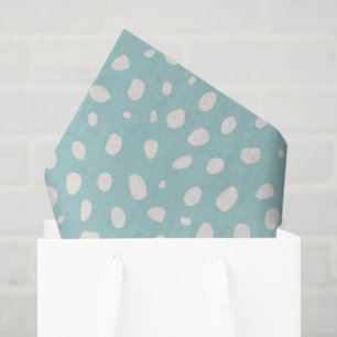 Modern Abstract Spots Pattern in Aqua Teal Tissue Paper