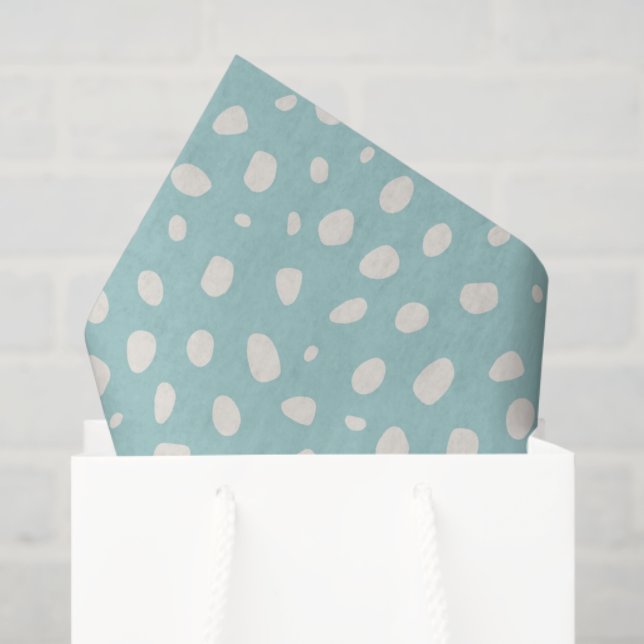 Modern Abstract Spots Pattern in Aqua Teal Tissue Paper (Gift Bag)