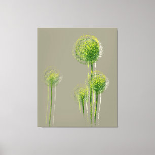 Modern Abstract Spring Flower Trees Canvas Print