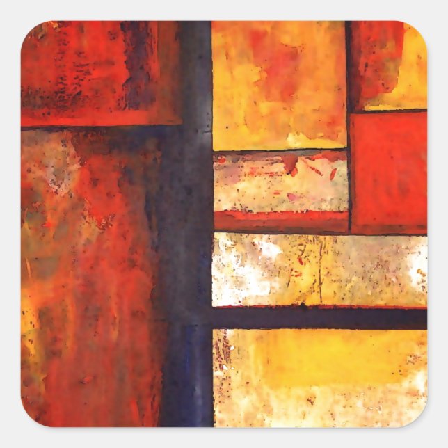 Modern Abstract Square Sticker (Front)
