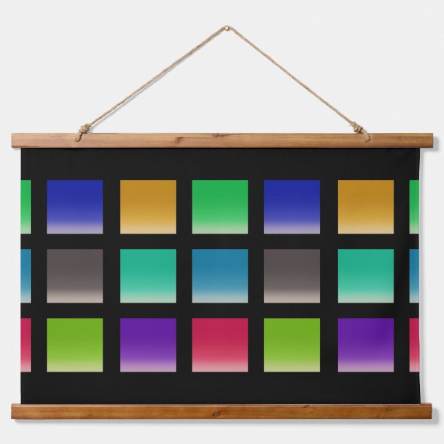 Modern Abstract Squares Pattern Hanging Tapestry (Front)