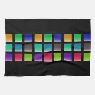 Modern Abstract Squares Pattern Tea Towel