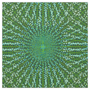 Modern Abstract Starburst, Jade Green and Aqua Fabric