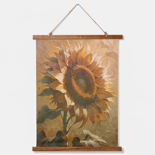 Modern Abstract Sunflower Art  Hanging Tapestry (Front)
