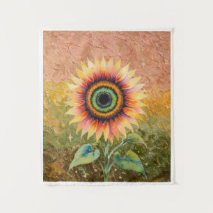 Modern Abstract Sunflower Art Tapestry