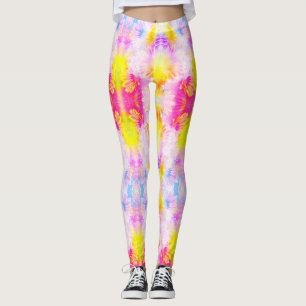 MODERN ABSTRACT SUNFLOWER WATERCOLOR LEGGINGS