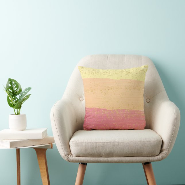 Modern Abstract Sunset Brush Strokes Cushion (Chair)