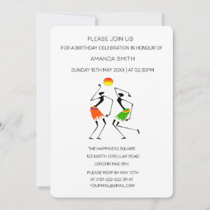 Modern Abstract Sunset Party Vibe Birthday Invitation