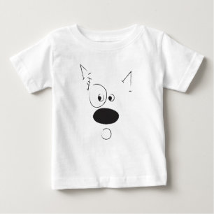 Modern Abstract Surprised Dog Face Baby T-Shirt