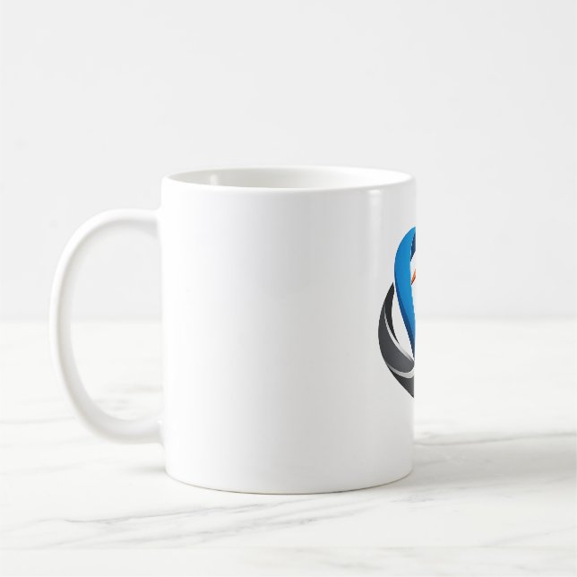 Modern Abstract Swirl Logo Classic Coffee Mug  (Left)