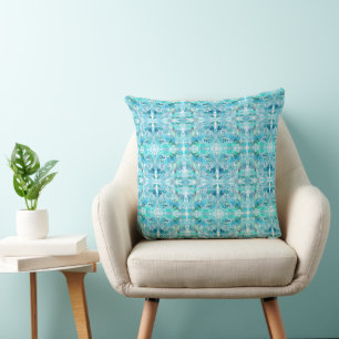 Modern Abstract Teal Custom Text Keepsake Gift  Cushion