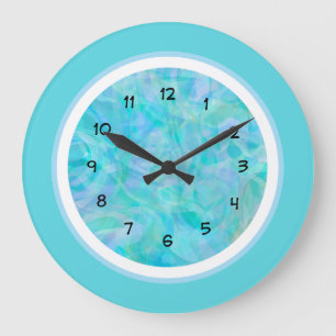 Modern Abstract Teal Purple And Green Wall Clocks