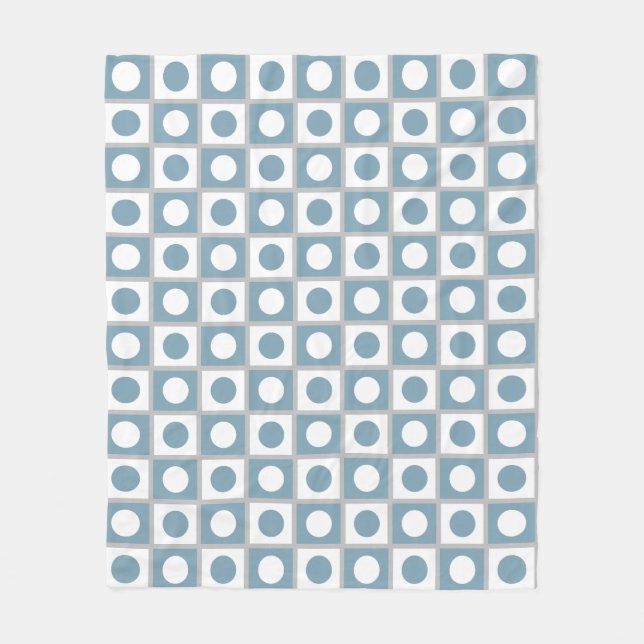Modern Abstract Teal & White Fleece Blanket (Front)