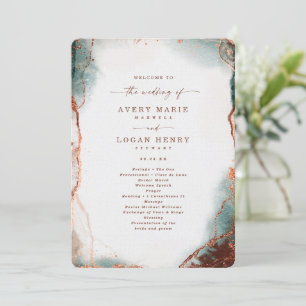 Modern Abstract Terra Cotta Wedding Ceremony Programme