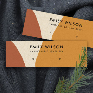 MODERN ABSTRACT TERRACOTTA RED ART STUD DISPLAY MINI BUSINESS CARD