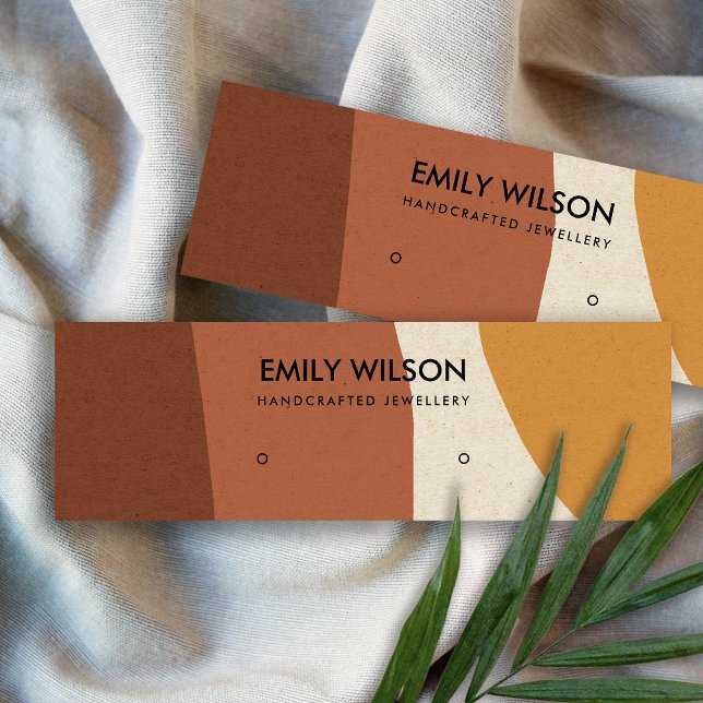 MODERN ABSTRACT TERRACOTTA RED ART STUD DISPLAY MINI BUSINESS CARD (Creator Uploaded)