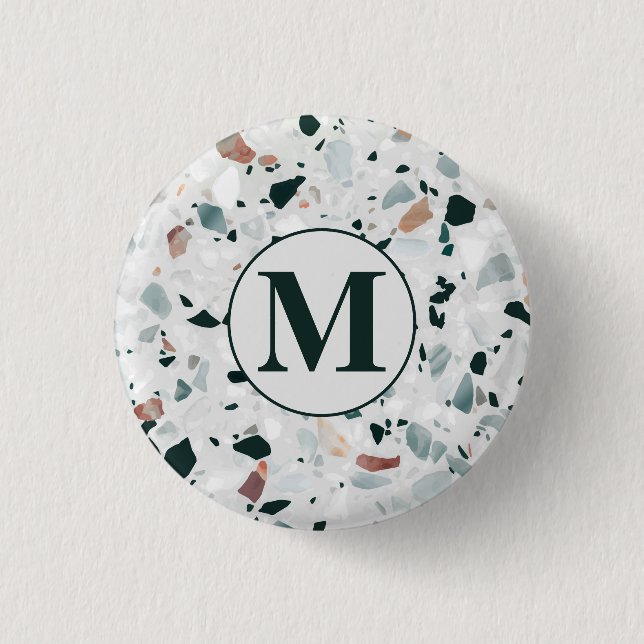 Modern Abstract Terrazzo Pattern 3 Cm Round Badge (Front)