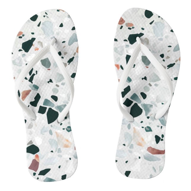 Modern Abstract Terrazzo Pattern Jandals (Footbed)
