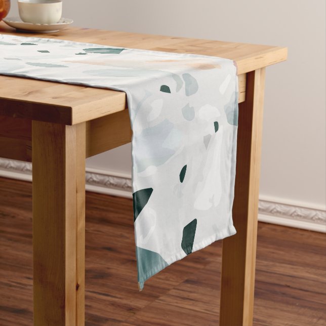 Modern Abstract Terrazzo Pattern Short Table Runner (In Situ)