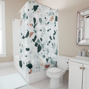 Modern Abstract Terrazzo Pattern Shower Curtain