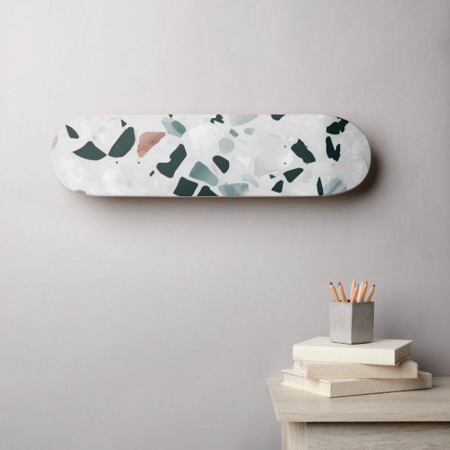 Modern Abstract Terrazzo Pattern Skateboard (Wall Art (Horz))