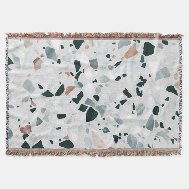Modern Abstract Terrazzo Pattern Throw Blanket (Front)