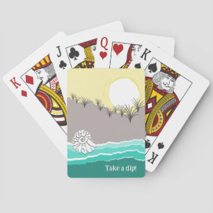Modern Abstract Torn Sunset Beach Shell Playing Cards