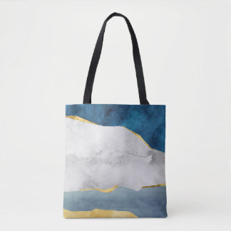 Modern Abstract Tote Bag with Gold Accents