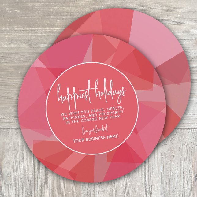 Modern Abstract Transparent Colour Red - Happiest Holiday Card (Creator Uploaded)