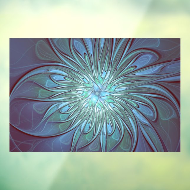 Modern Abstract Trendy Blue Flower Fractal Art (Sheet 3)