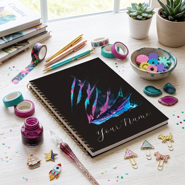 Modern abstract trendy chic spiral notebook (Creator Uploaded)