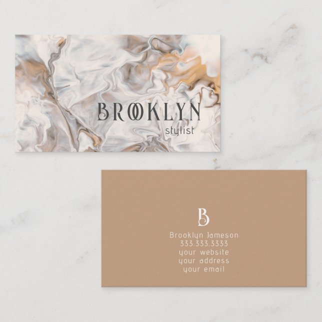Modern Abstract Trendy Neutral  Business Card (Front/Back)