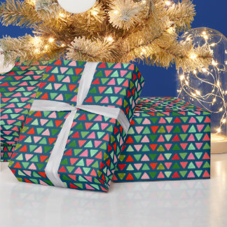 Modern Abstract Triangle Christmas Pattern Wrapping Paper