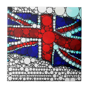 Modern Abstract United Kingdom British Flag Tile