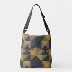 Modern, abstract, urban geometric triangle pattern crossbody bag