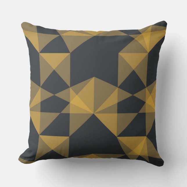 Modern, abstract, urban geometric triangle pattern cushion (Front)
