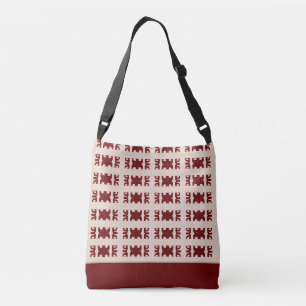 Modern abstract vertical stripes on burgundy crossbody bag