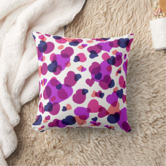 Modern Abstract Vibrant Pink and Purple Dots Throw Cushion