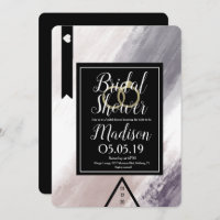 Modern Abstract Violet Blush Grey Bridal Shower