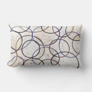 modern abstract watercolor art circles design lumbar cushion